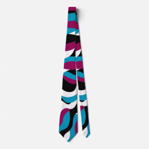 Abstract Classic Retro Minimalist Wavy Tie