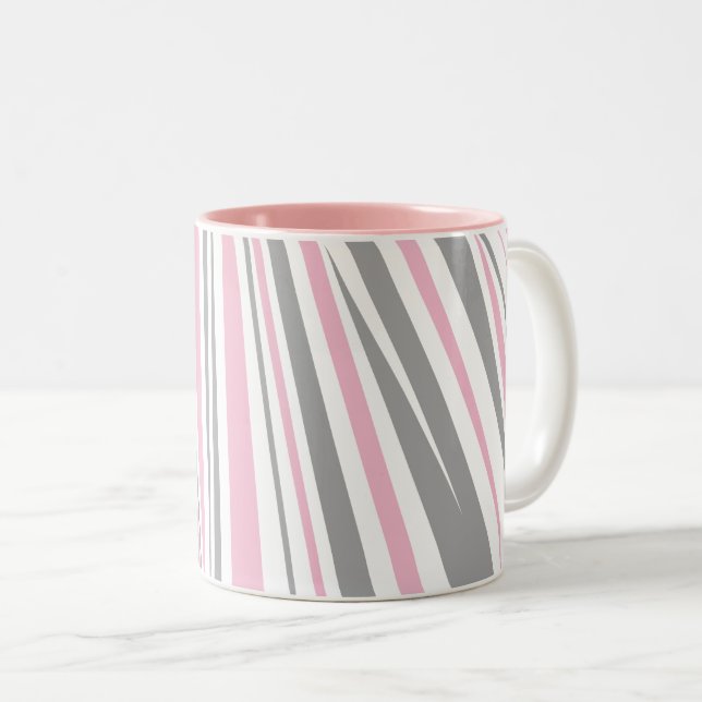 abstract classic zebra pattern Two-Tone coffee mug (Front Right)