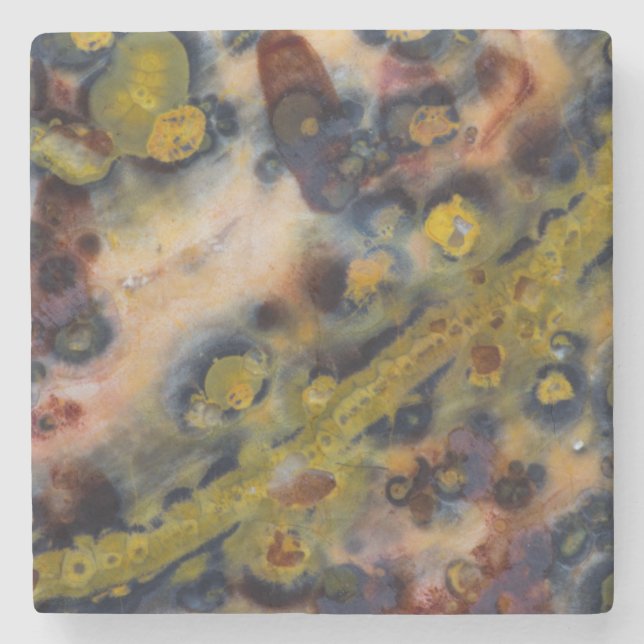 Abstract close up of Ocean Jasper Stone Coaster (Front)