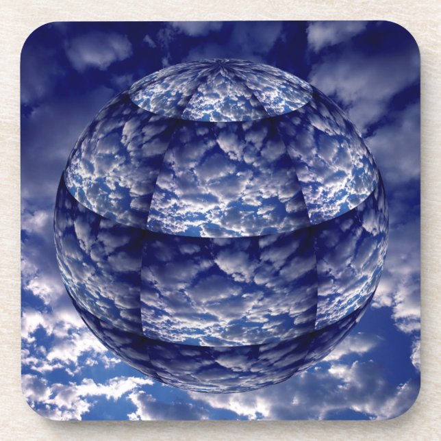 Abstract cloud 3D sphere Coaster (Front)