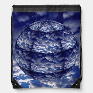 Abstract cloud 3D sphere Drawstring Bag