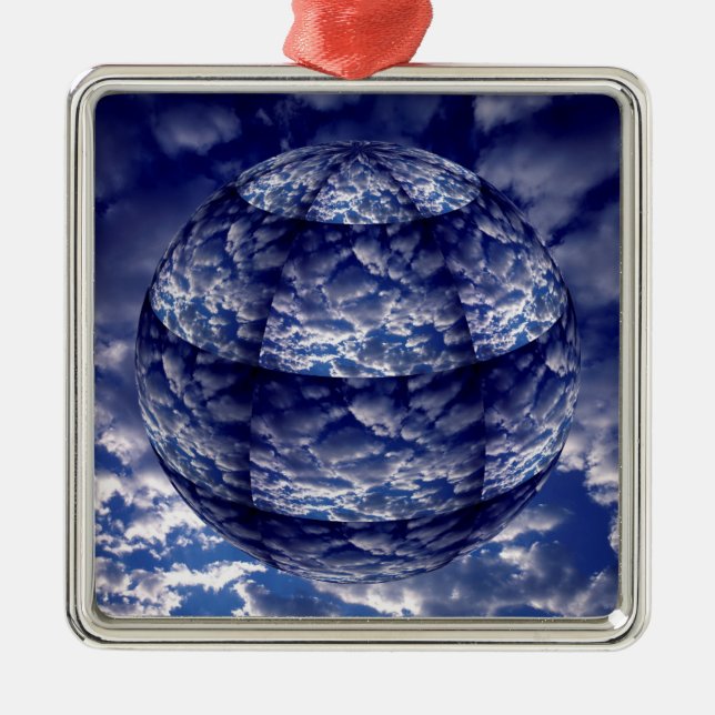 Abstract cloud 3D sphere Metal Tree Decoration (Front)