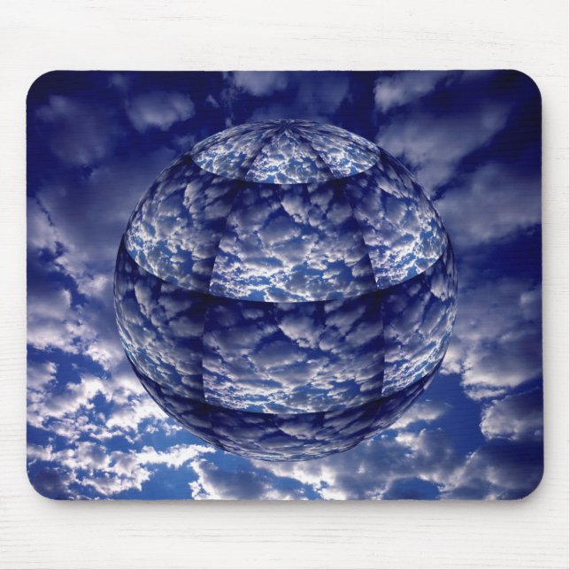 Abstract cloud 3D sphere Mouse Mat (Front)