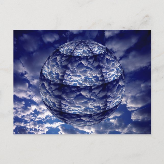 Abstract cloud 3D sphere Postcard (Front)