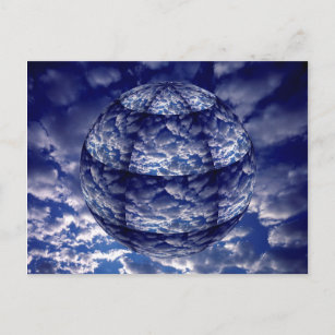 Abstract cloud 3D sphere Postcard