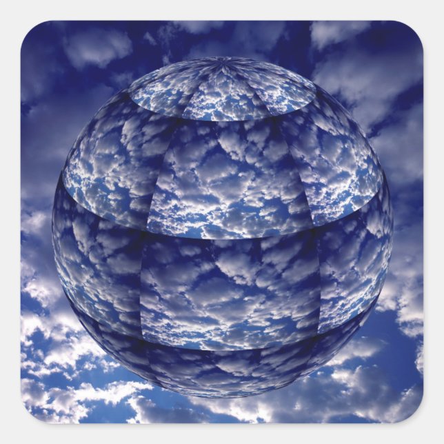 Abstract cloud 3D sphere Square Sticker (Front)