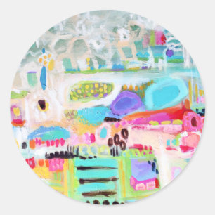 Abstract Clouds Classic Round Sticker