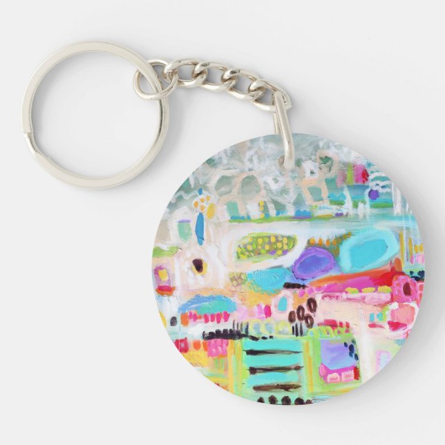 Abstract Clouds Key Ring (Front)