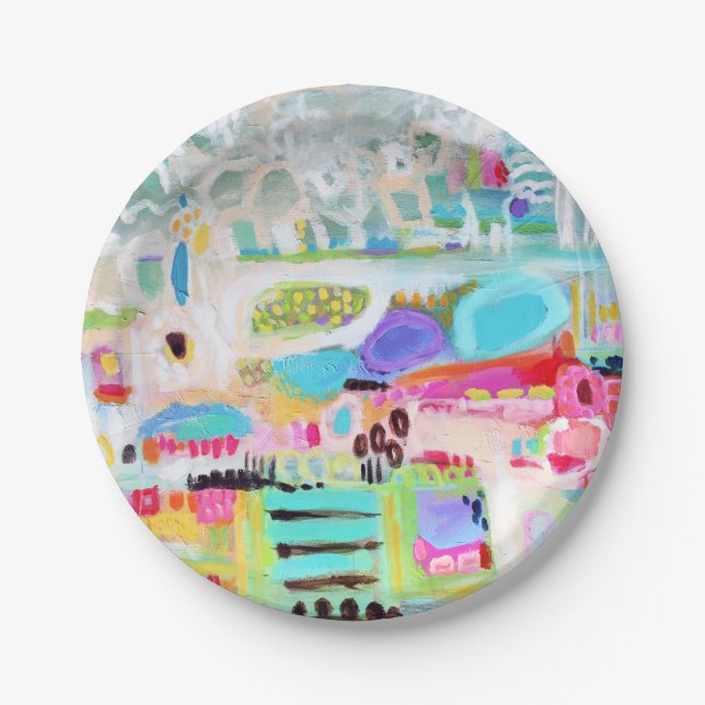 Abstract Clouds Paper Plate (Front)