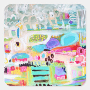 Abstract Clouds Square Sticker