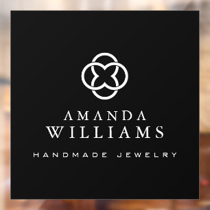 Abstract Clover Flower Logo Boutique, Shop  Window Cling