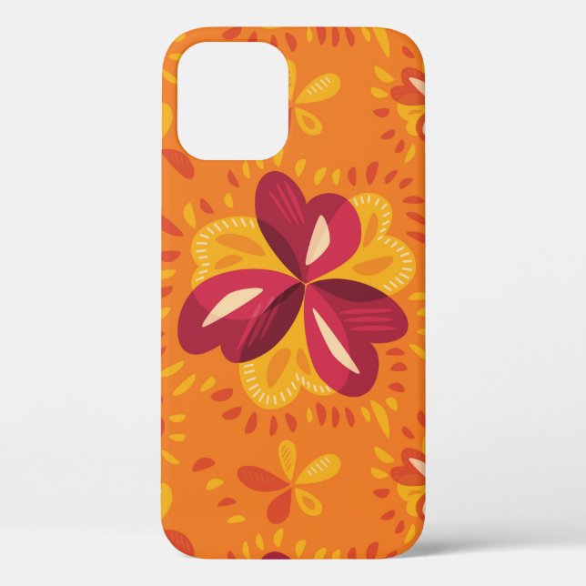 Abstract Clovers In Pink And Yellow Case-Mate iPhone Case (Back)
