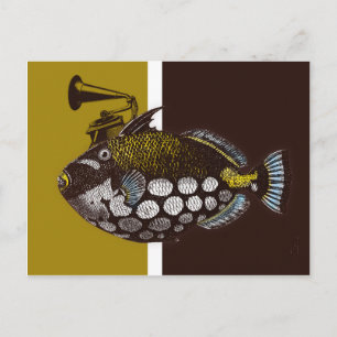 Abstract clown triggerfish Postcard