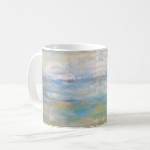 Abstract Coastal Beach Ocean Clouds Painting Coffee Mug