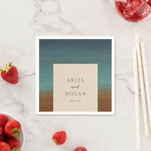 Abstract Coastal Chic Modern Wedding Napkin