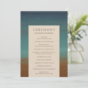 Abstract Coastal Chic Modern Wedding Programme