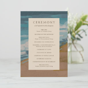 Abstract Coastal Chic Modern Wedding Programme