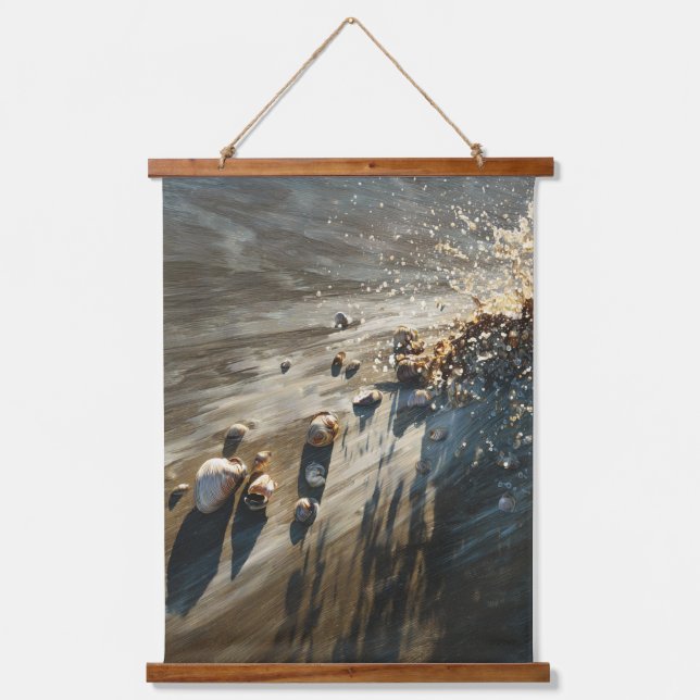 Abstract Coastal Sand Wave Texture Art Hanging Tapestry (Front)