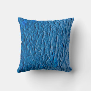 Abstract Cobalt Blue Textured Wall with Impasto Pa Cushion