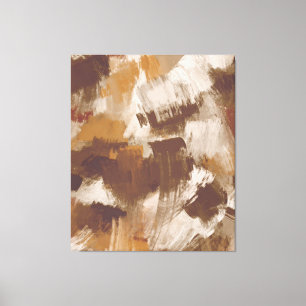 Abstract Coffee Colours Paint Strokes Canvas Print