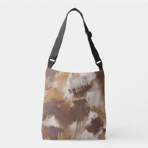 Abstract Coffee Colours Paint Strokes Crossbody Bag