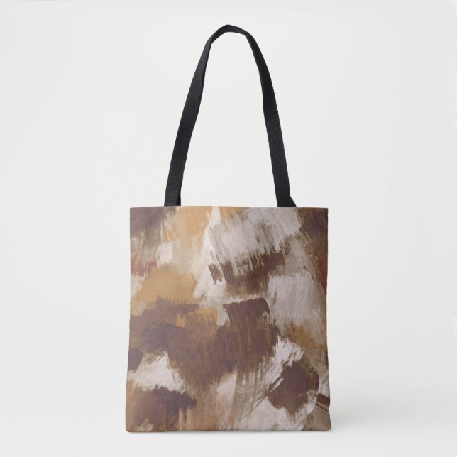 Abstract Coffee Colours Paint Strokes Tote Bag (Front)