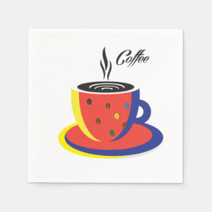 Abstract "Coffee Cup" Pop Art Trendy Stylish Napkin