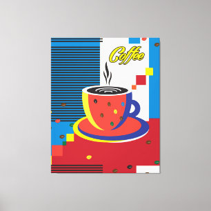 Abstract Coffee Cup Trendy Contemporary Art Canvas Print