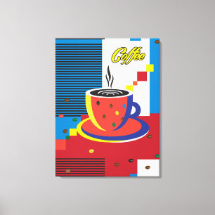Abstract Coffee Cup Trendy Contemporary Art Canvas Print
