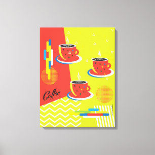 Abstract Coffee Cup Trendy Contemporary Art Canvas Print