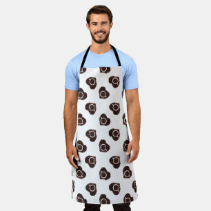 Abstract coffee heart pattern apron