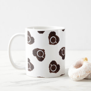 Abstract coffee heart pattern mug