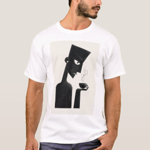 "Abstract Coffee Lover's Minimalist Art T-Shirt" T-Shirt