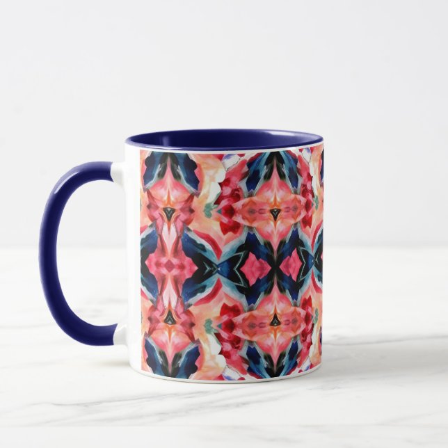 Abstract Coffee Mug -Blues and Pinks (Left)
