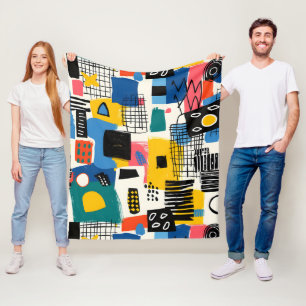 Abstract Collage Fleece Blanket
