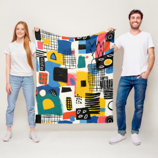 Abstract Collage Fleece Blanket