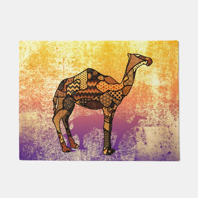 Abstract Collage Ozzy the Camel ID102 Doormat (Front)