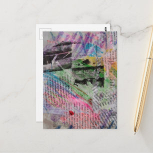 abstract collage  postcard