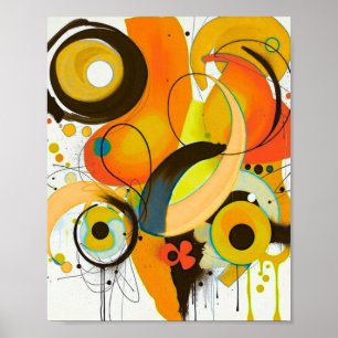 Abstract Color Block Mid Century Modern Poster