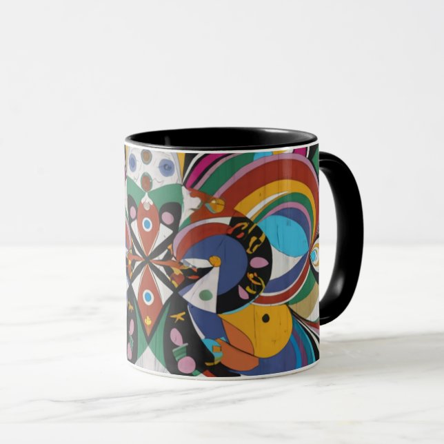 abstract color coffee mug (Front Right)