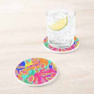 abstract color pattern coaster