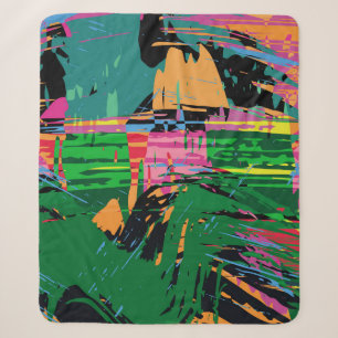 Abstract color pattern in graffiti style quality v sherpa blanket