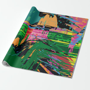 Abstract color pattern in graffiti style quality v wrapping paper