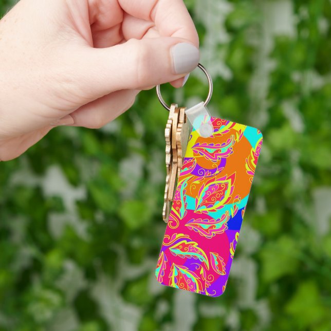 abstract,color,pattern, indian,mandala,pink, key ring (Hand)