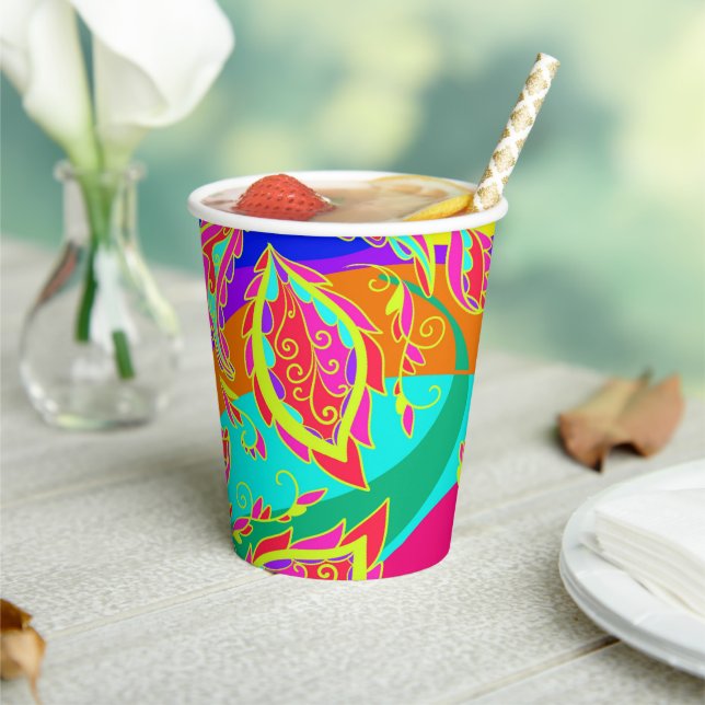 abstract,color,pattern, indian,mandala,pink, paper cups (Insitu)