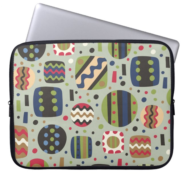 abstract color pattern textiles, interior designli laptop sleeve (Front)