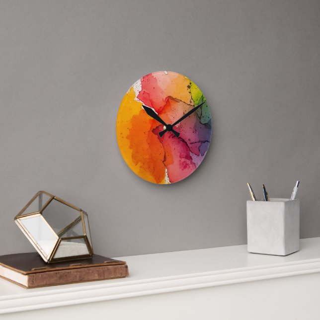 Abstract Color Splash Wall Clock (Office)