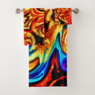 Abstract Color Splashes Bath Towel Set