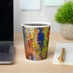 Abstract Color Strokes from Artist’s Palette Paper Cups