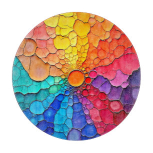 Abstract Color Wheel Swirl Art Cutting Board